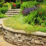 Natural stone walkway and landscape by Hudson Valley Property Maintenance